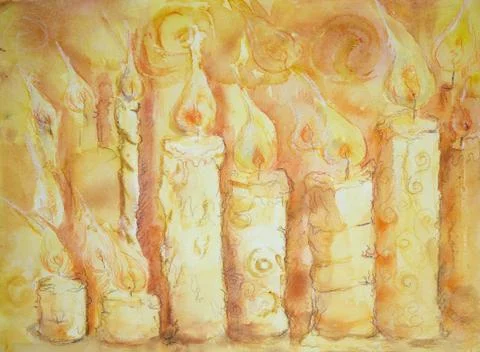 Series of burring candles Stock Illustration