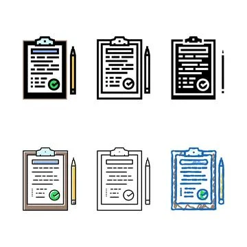 Series check document file color icon vector Stock Illustration