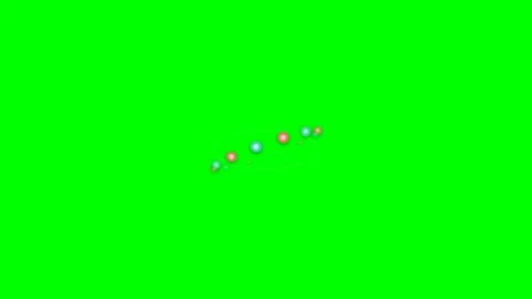 A series of colorful spheres orbiting in a circular motion on green screen Stock Footage 340901703