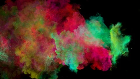 A series of colorfull explosions covering the field. Stock Footage 118515053