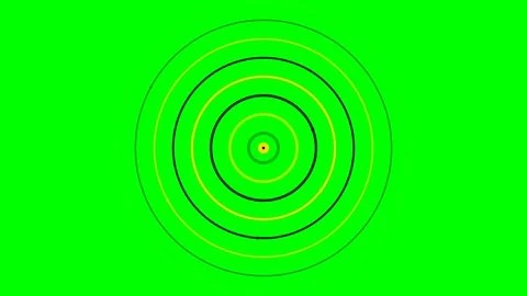 A series of concentric circles radiating from a central point on green back.. Stock Footage 340904274