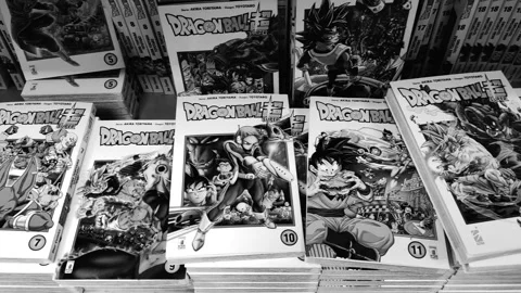 A series of covers of the comic Dragon Ball Z Stock Footage 281438645