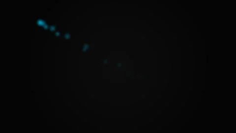 A series of glowing blue dots arranged in a soft crescent on black background Stock Footage 339619235