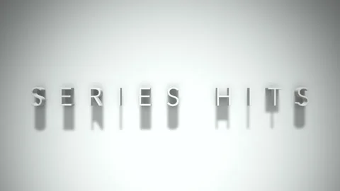 Series hits 3D title animation with shadows on a white background Stock Footage 297455553