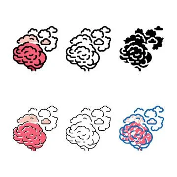 Series mind brain human color icon vector Stock Illustration