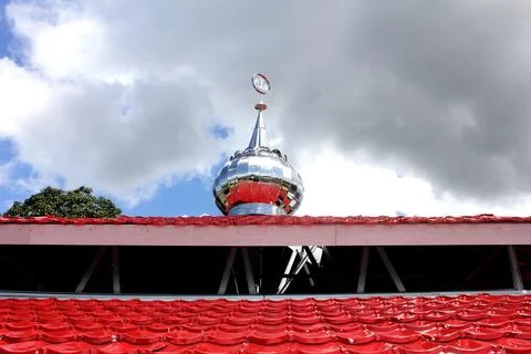 Series of Mosque Dome installers. Stock Photos