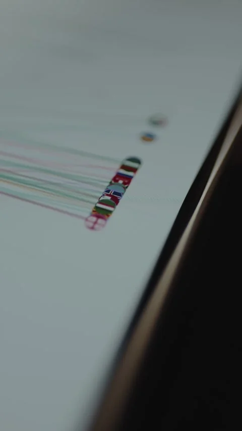 A series of national flags part of data visualization Stock Footage 328380104