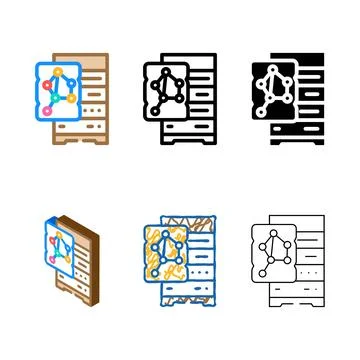 Series nosql database color icon vector Stock Illustration