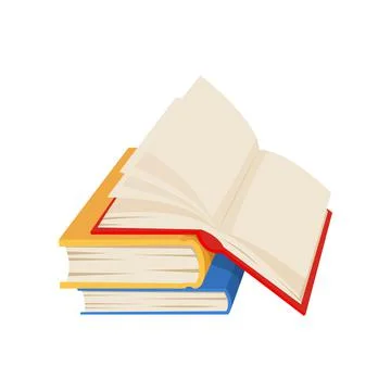 Series pile of books textbooks stack in hardcover Stock Illustration