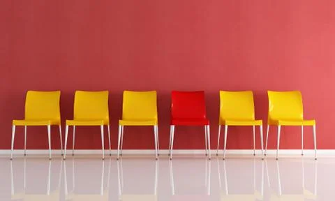 Series of plastic chairs Stock Illustration