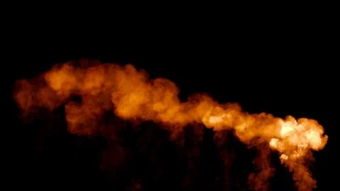 Series of powerful explosions with fire, isolated - object 3D illustration Stock Illustration