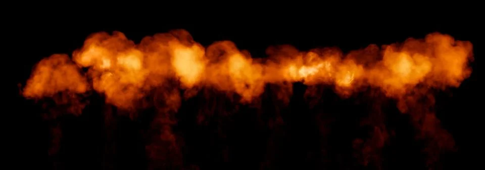Series of powerful explosions with fire, isolated - object 3D illustration Stock Illustration
