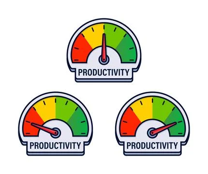 Series of Productivity Level Indicators Vector Illustration with Multi Color Stock-Illustration