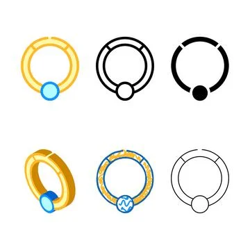 Series ring piercing color icon vector Illustrazione stock