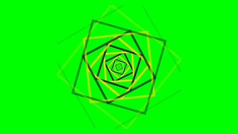 A series of rotating nested squares creating a hypnotic geometric spiral effe Video stock 340267979