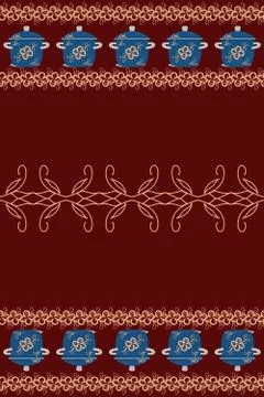 Series seamless rectangular patterns. Design kitchen textiles, napkin, tablec Illustrazione stock