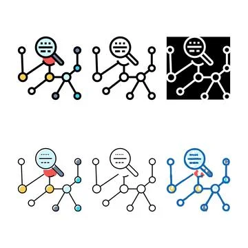 Series search algorithm color icon vector 库存插图