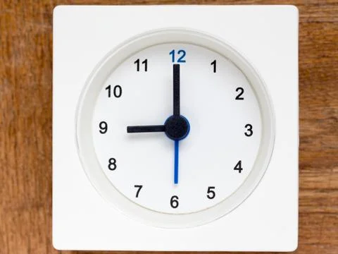 Series of the sequence of time on the simple white analog clock , 37/48 Stock Photos
