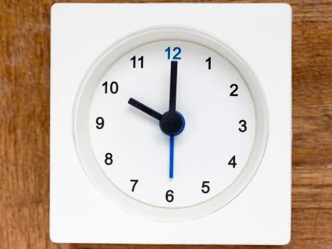 Series of the sequence of time on the simple white analog clock , 41/48 Stock Photos