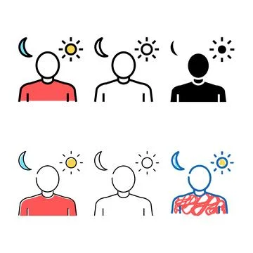 Series sleep problems color icon vector Stock Illustration