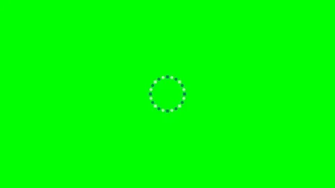 A series of small white dots arranged in a perfect circle on green background Stock Footage 340900622