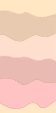 A series of soft wave shapes in light colors are arranged horizontally Stock Illustration