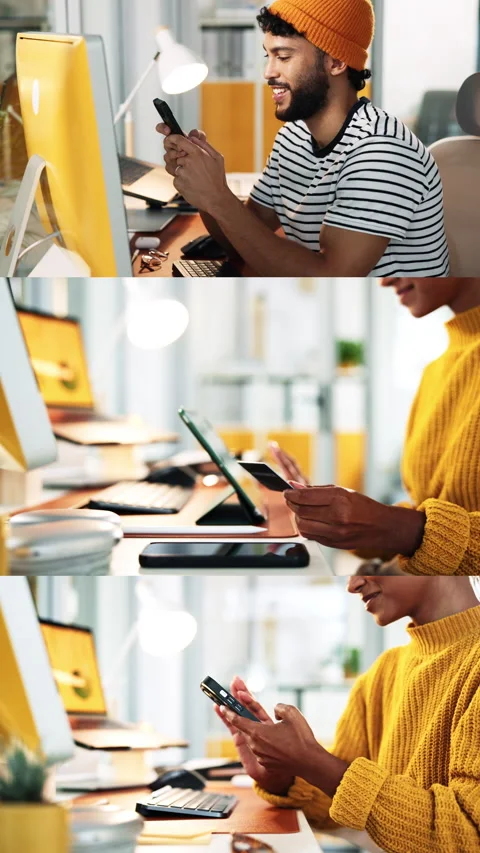 Series, team and tech in office for editor, article subscription or credit card Stock Footage 333245568