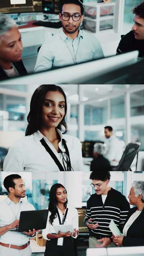 Series, teamwork and web design with developer people in office for discussion Stock Footage 333231235