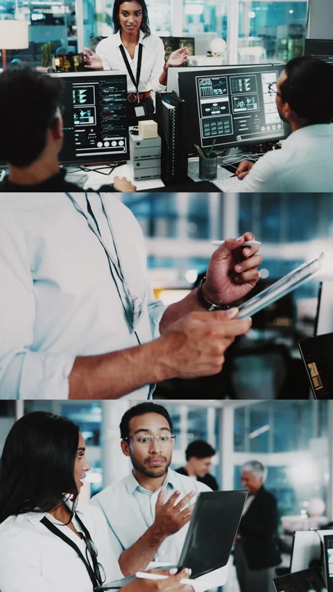 Series, teamwork and web development with people in design office for discussion Stock Footage 333230017