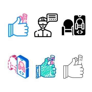Series vr remote control color icon vector Stock Illustration