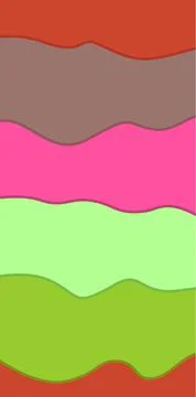 A series of wavy lines in various colors shows a vibrant design イラスト素材