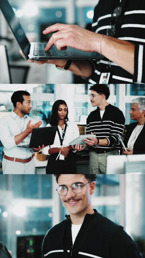 Series, web development and designer people in office, discussion or planning Stock Footage 333229921