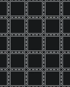 Series of white square tile patterns on a black background Stock Illustration