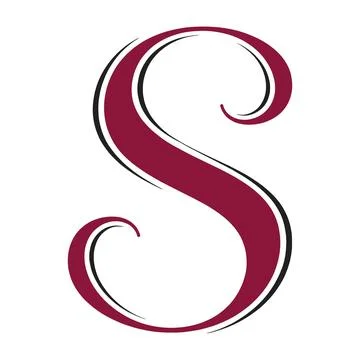 Serif cursive S letter for luxury branding and fashion editorials Stock Illustration
