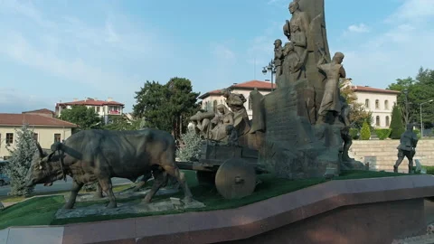 Serife baci statue in kastamonu. 4K Footage in Turkey Stock Footage 147071925