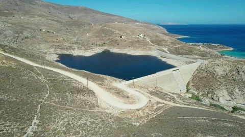 Serifos Dam watersupply Stock Footage 221758997
