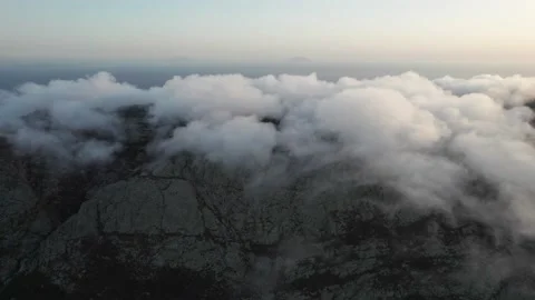 Serifos mountains low clouds Greece Stock Footage 221760867