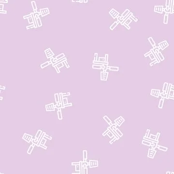 Serigraphy equipment line vector seamless pattern flat Stock Illustration