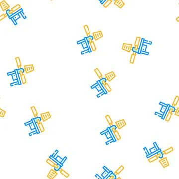 Serigraphy equipment vector seamless pattern flat Stock Illustration