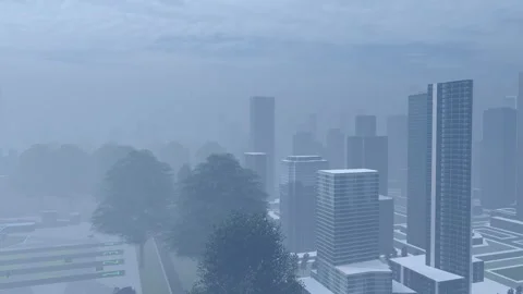 Serious air pollution in cities Stock Footage 313774466