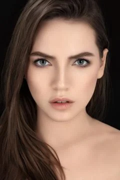 Serious amazing model looking at camera Stock Photos