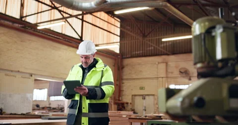 Serious, architect and man with tablet on construction site, walk and planning Vídeos de archivo 337988779