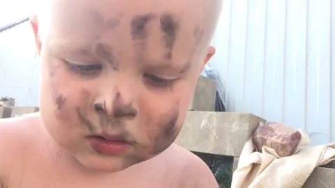 Serious baby Stock Footage 201200325