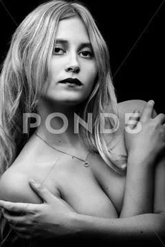 Serious beautiful girl Stock Photos