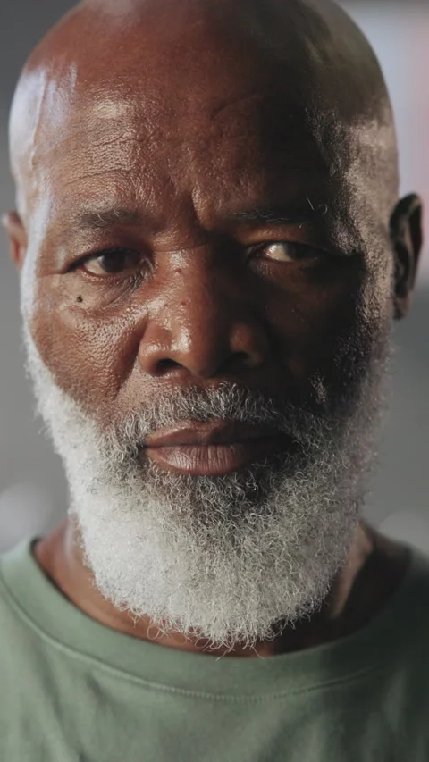 Serious, black man and face with fitness determination for health and wellness Video stock 333664718