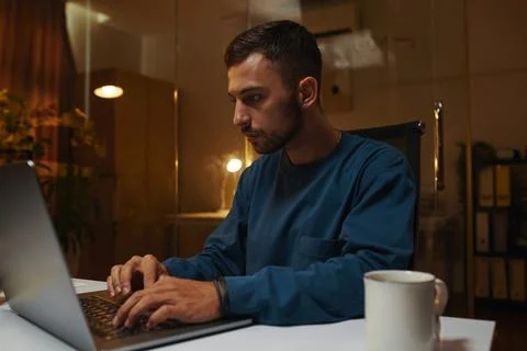 Serious Coding Developer Stock Photos