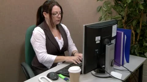 Serious computer problem in the office Stock Footage 12281111