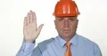 Serious Engineer Salute Gesture Television Interview Building Company Image 4k or 4k+ Resolution