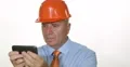 Serious Engineer Use Mobile Phone Message Texting Internet People Connecting 4k or 4k+ Resolution