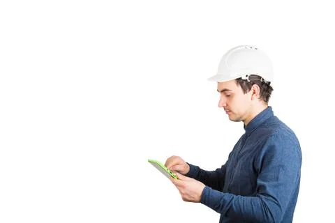 Serious engineer using tablet Stock Photos